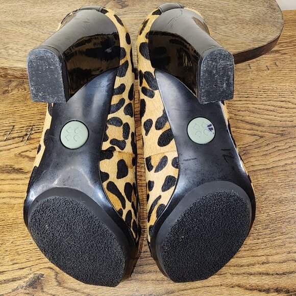 Naturalizer Faux Leopard Hair Black Bow Comfort Heels-Size 8.5 - Picture 10 of 10